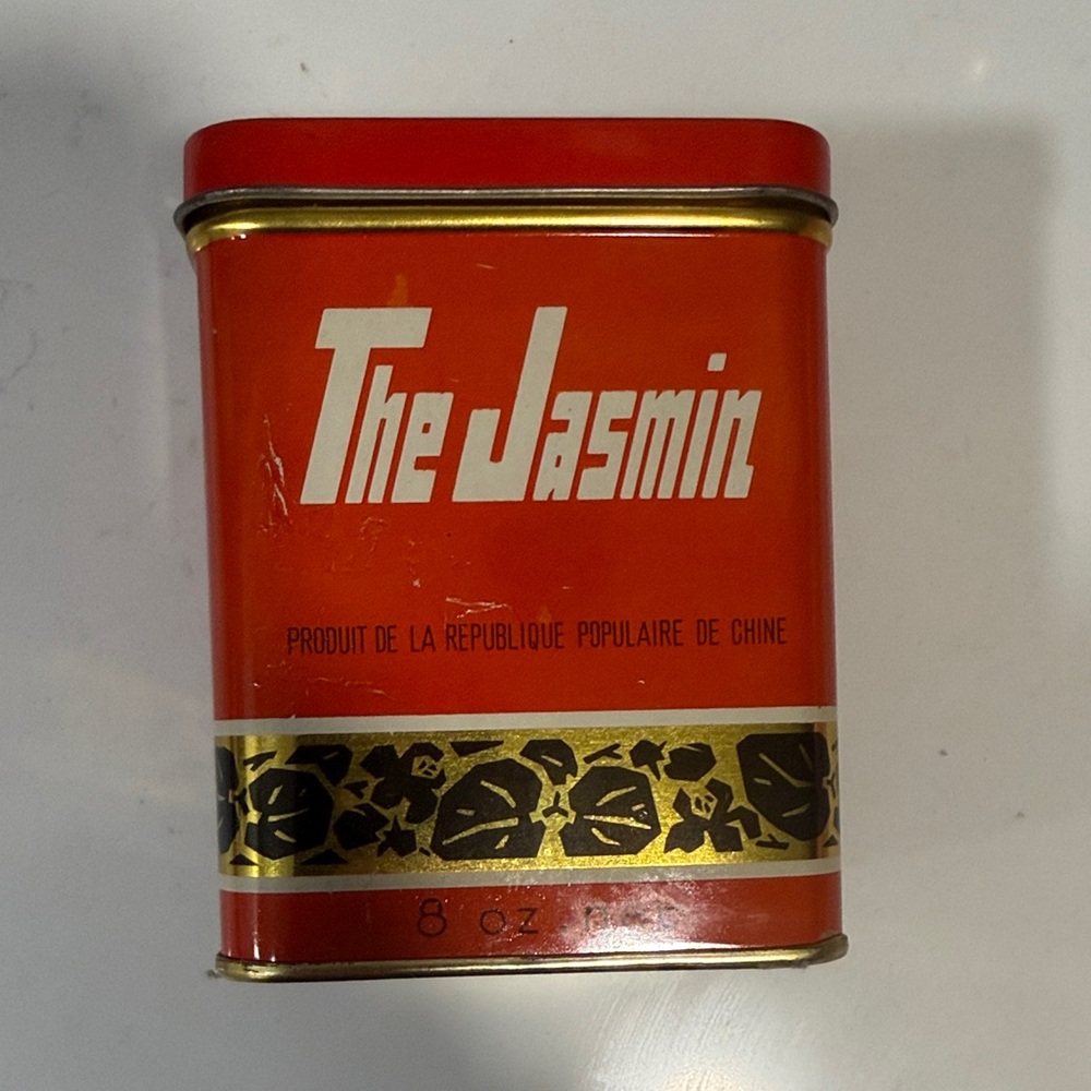 Vintage 1980s Jasmine Tea Tin - Tea Inside